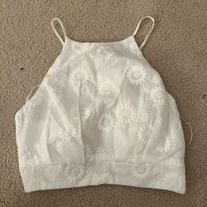 White flower embroidered crop top. Altard State. New without tags.